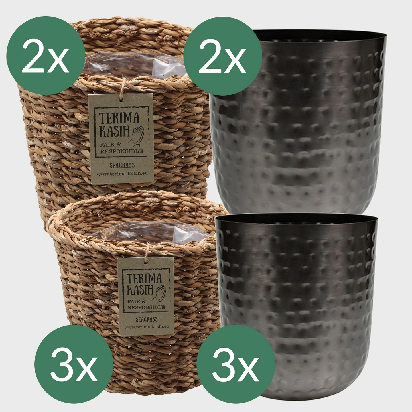 10er Übertopfset 2XXL 2XL 6L Mix