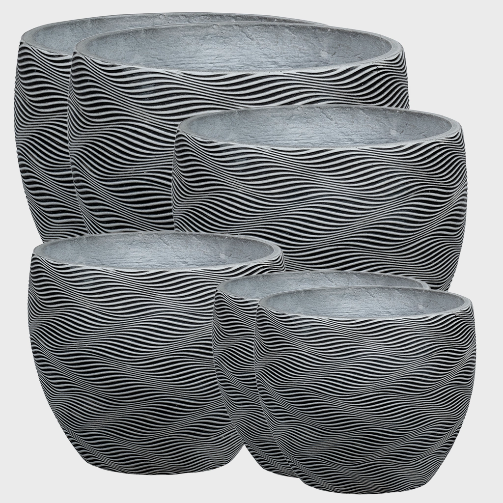 6er Übertopfset XL Keramik Outdoor