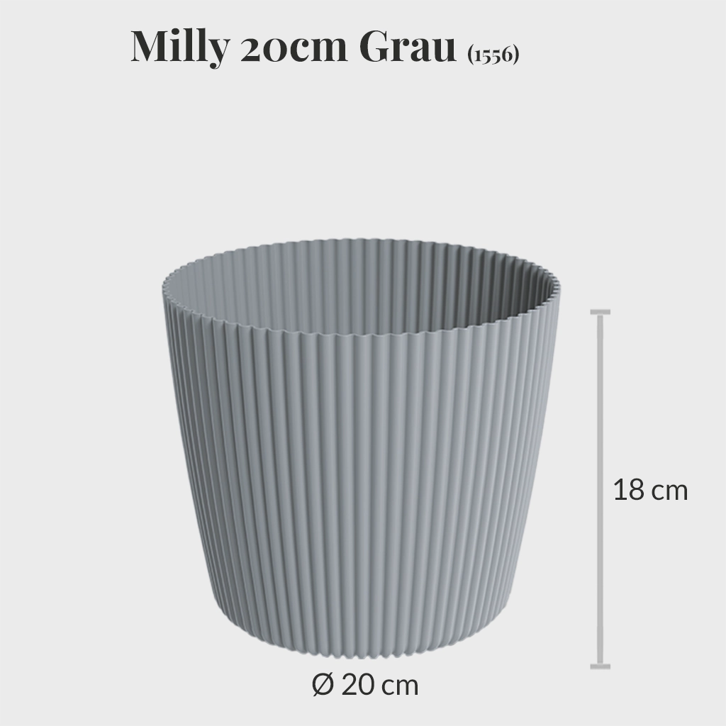 4er Übertopfset 2L 2S Milly Anthrazit-Grau