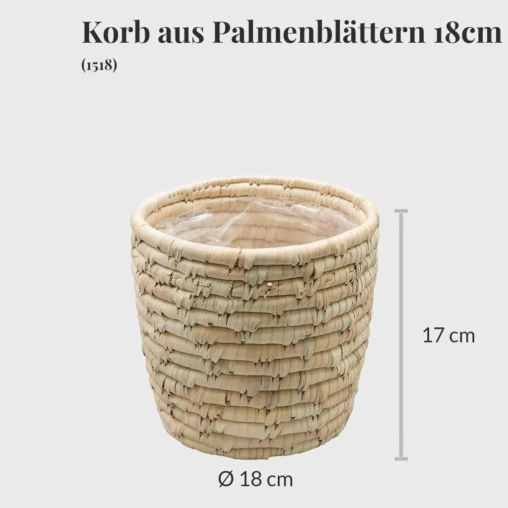 Korb aus Palmenblättern 18cm