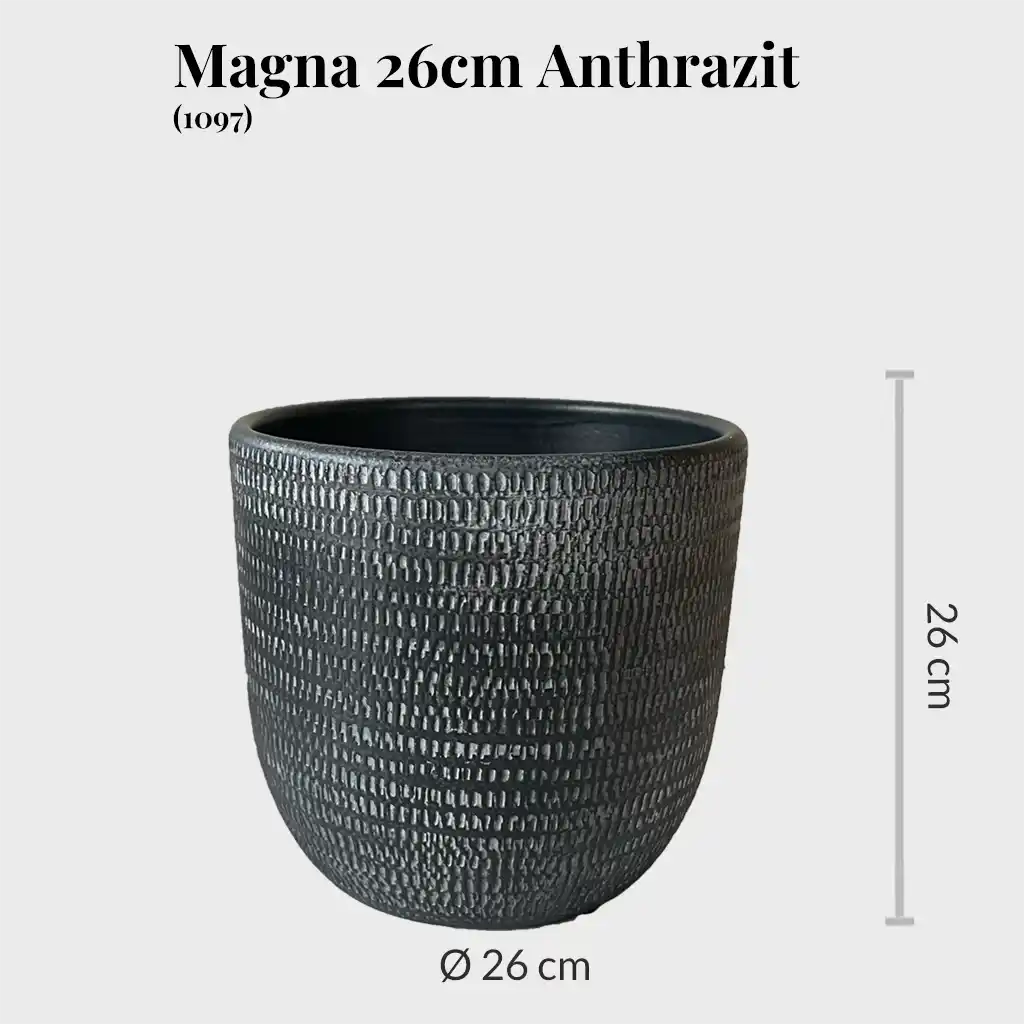 6er Übertopfset 6XL Magna 26cm Anthrazit