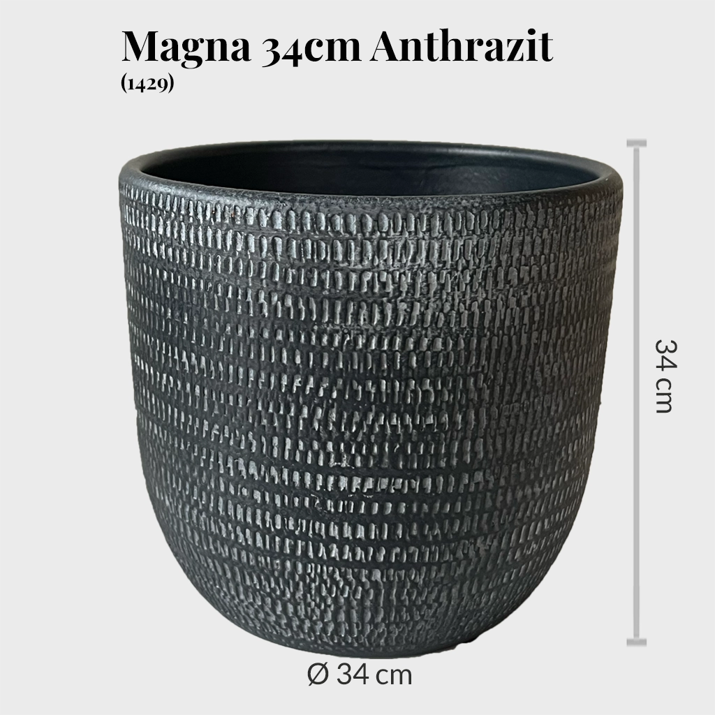 6er Übertopfset 6XXL Magna 34cm Anthrazit