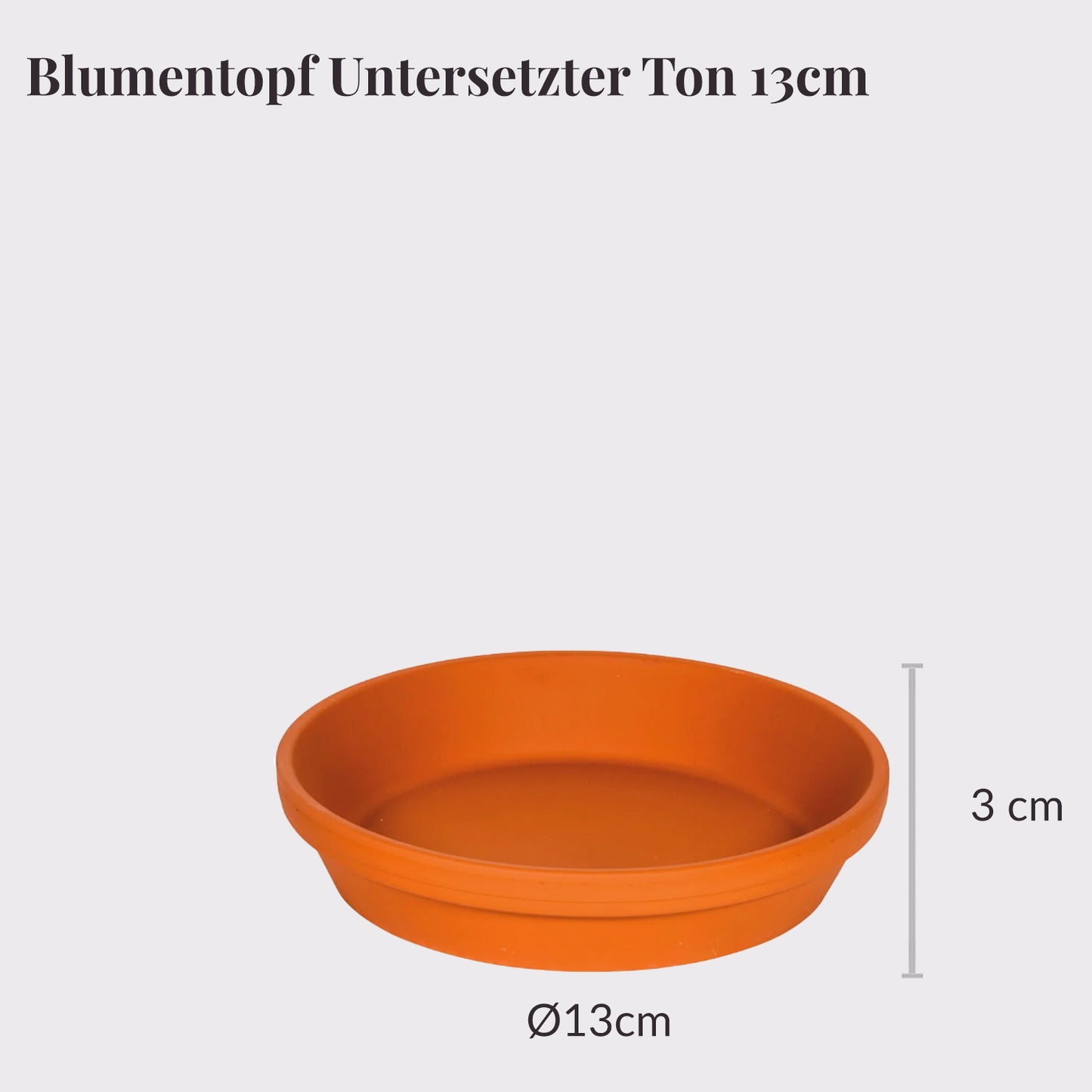 3er Set Blumentopf Untersetzer Ton 13cm