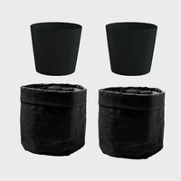 4er Übertopfset 2L 2S Schwarz