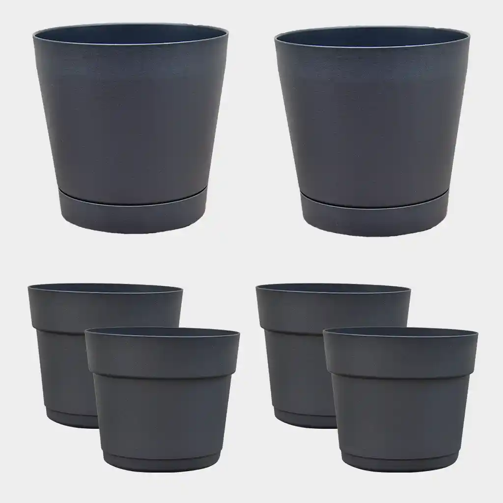 6er Übertopfset 2L 4S Outdoor Anthrazit