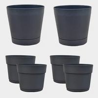6er Übertopfset 2L 4S Outdoor Anthrazit