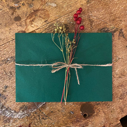 Geschenkverpackung für Gutscheine und Staubhandschuhe