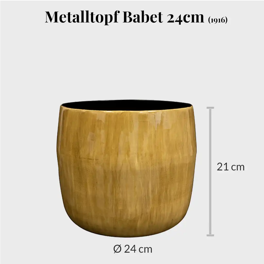 moderner Metalltopf Babet in camel gelb