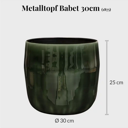 moderner Metalltopf in dunkelgrün 30cm