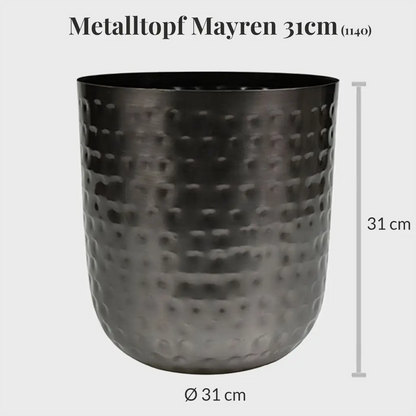 Übertopf aus Metall für Zimmerpflanzen 31cm