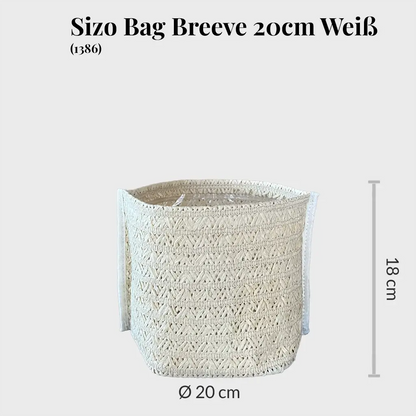 Nachhaltiger Übertopf mit Strickmuster, Sizo Bag Breeve mit 20cm durchmesser und 18cm höhe