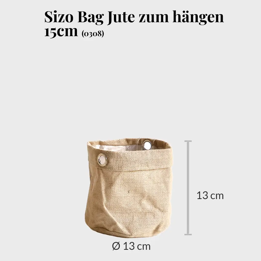 Übertopf aus Jute für Zimmerpflanzen