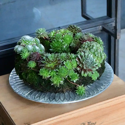 Tiefer Metallteller für Kränze 28cm