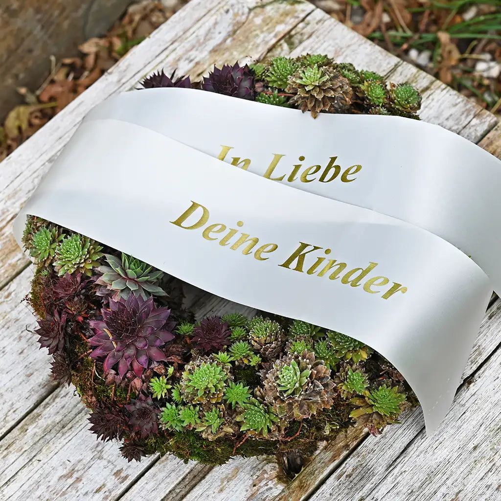 Trauerkranz mit Schleife Modern Ø 35cm