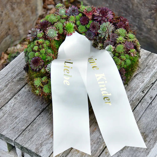 Trauerkranz mit Schleife Modern Ø 35cm