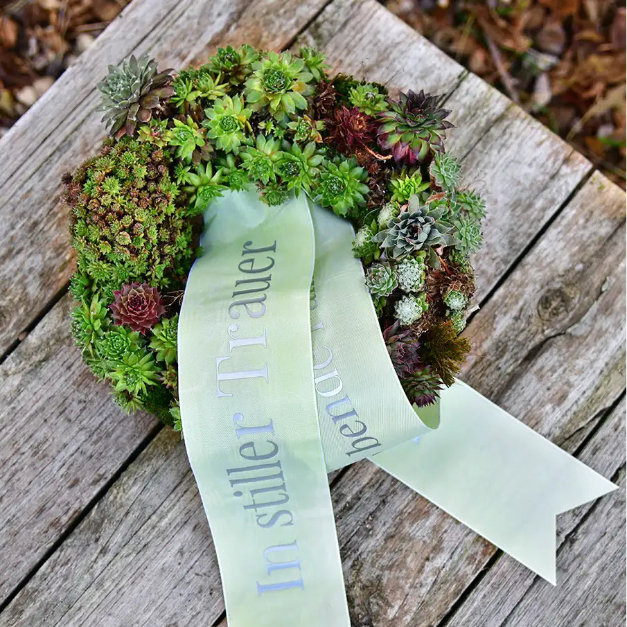 Trauerkranz mit Schleife Modern Ø 25cm