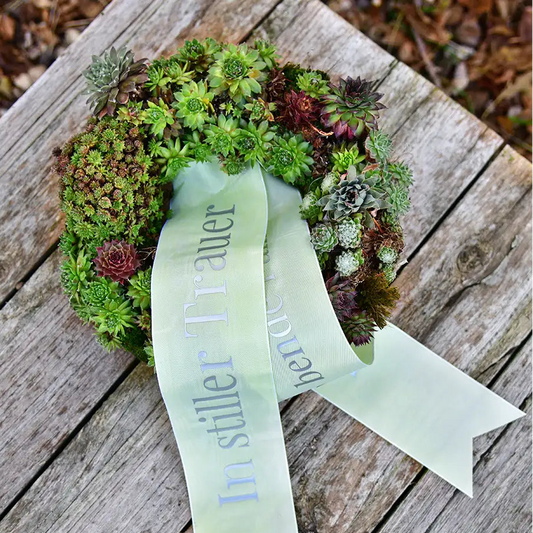 Trauerkranz mit Schleife Modern Ø 25cm