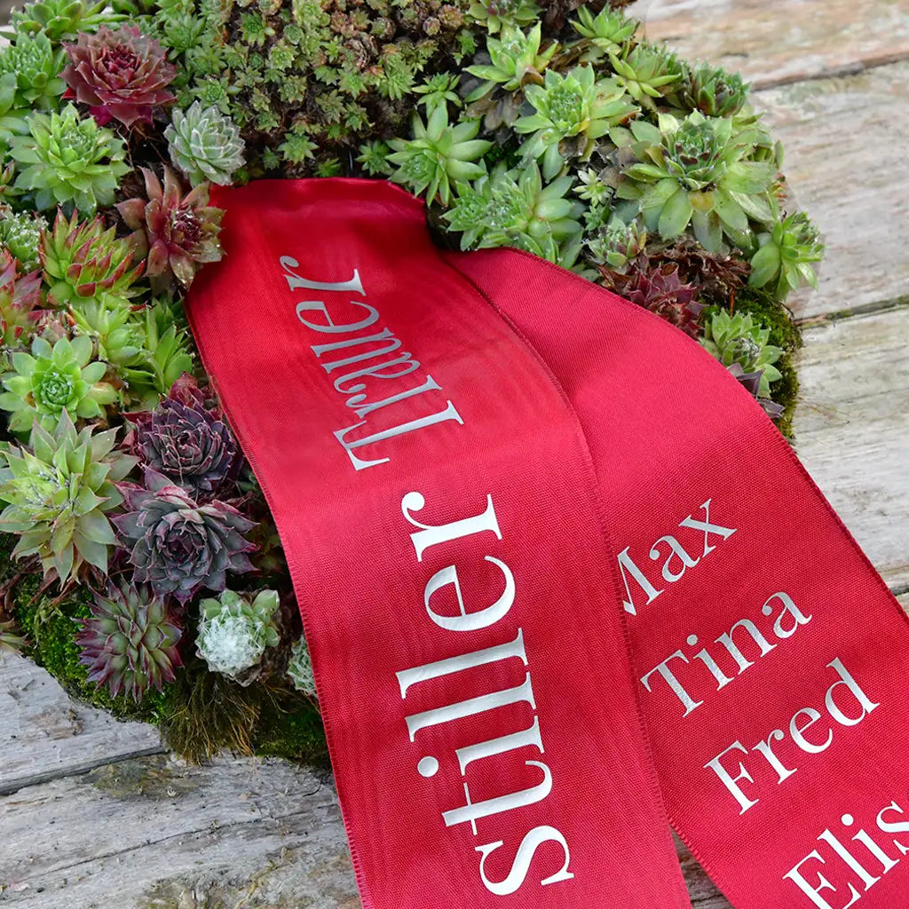 Trauerkranz mit Schleife Modern Ø 25cm