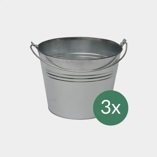 3er Set Zinktopf 13cm