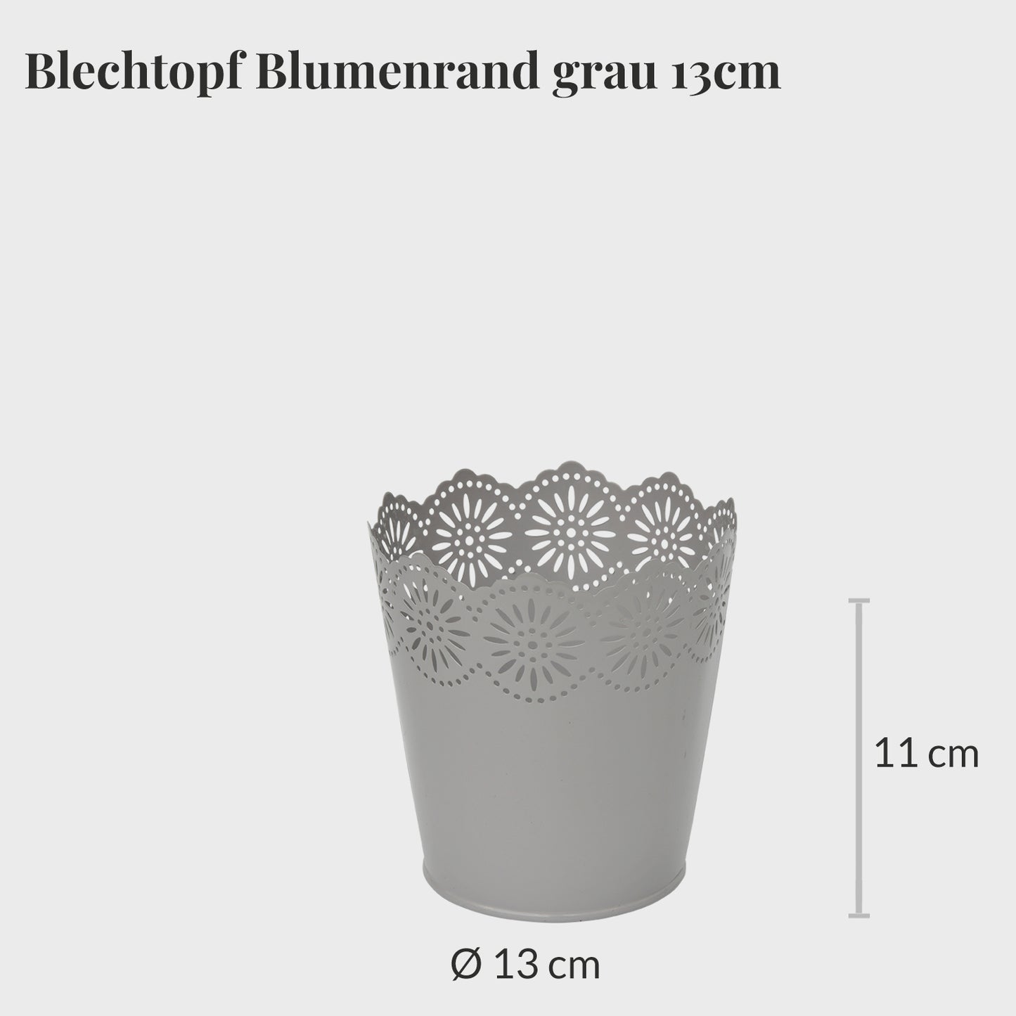 Zinkeimer mit Blumenrand 13cm